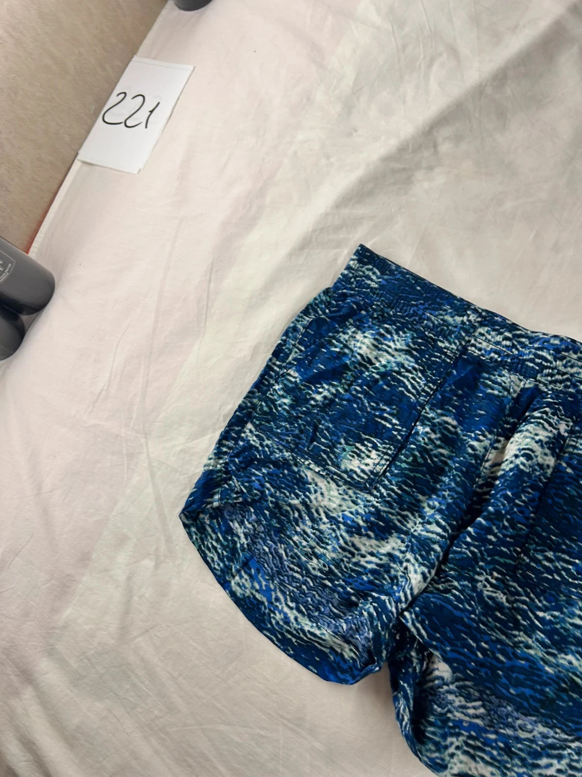 Blauw marine kort rokje met hoge taille en vintage motief Yessica – photo 4